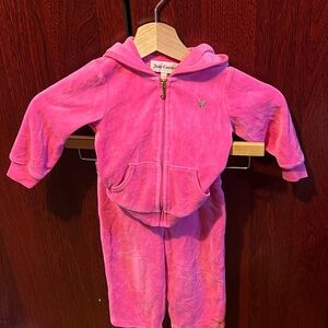 Juicy Couture Bubblegum Pink Velour Hoodie & Pants Set
